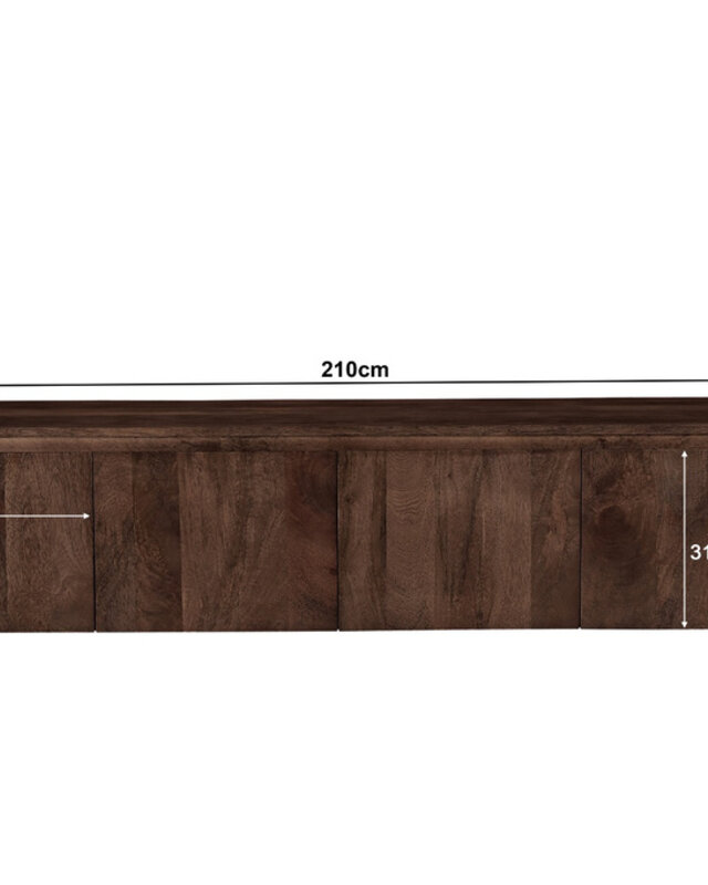 Livingfurn Salano Tv-Meubel Brown 210 x50 x 43 cm