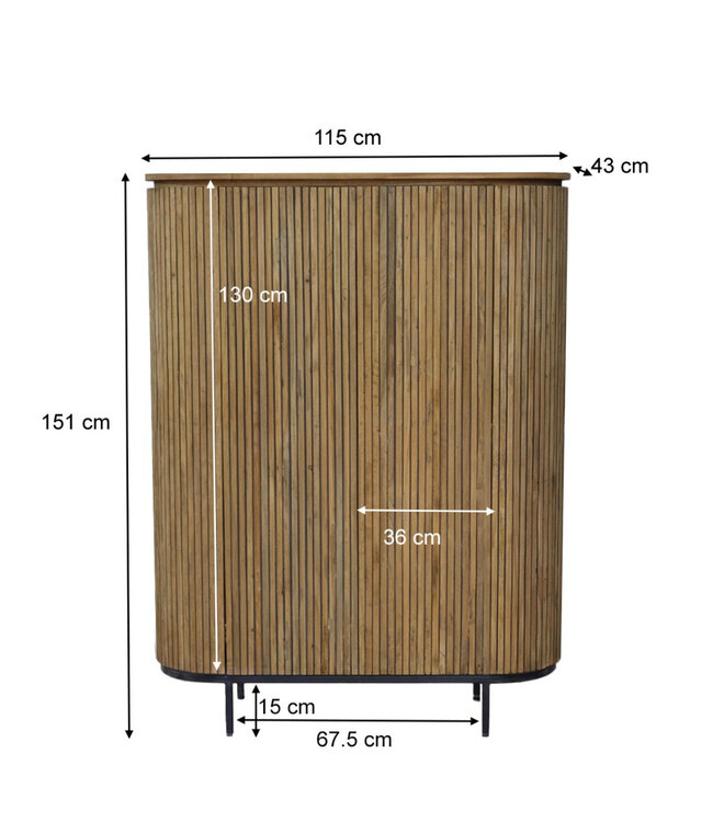 Livingfurn Lausanne Kast Ovaal 150x115x43 cm
