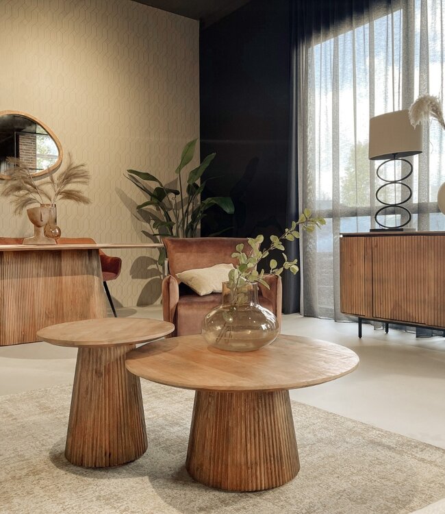 Livingfurn Salvator Eetkamertafel Organisch Ovaal Bruin 200x110x76cm