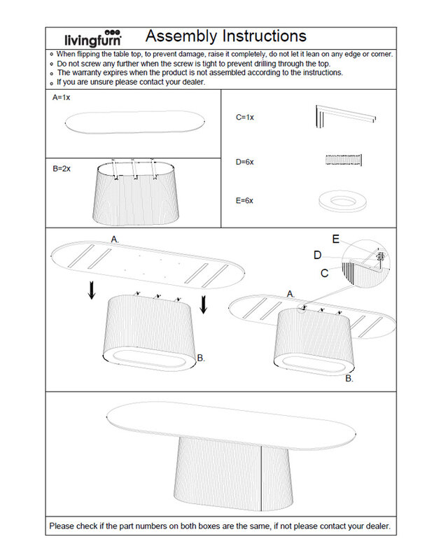Livingfurn Salvator Eetkamertafel Organisch Ovaal Bruin 230x110x76cm