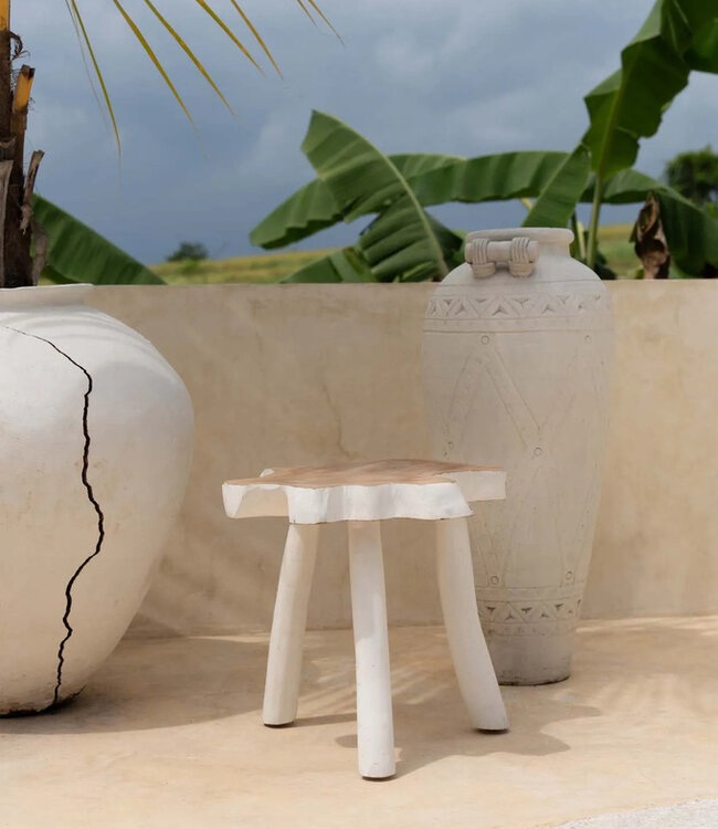 Bazar Bizar De organische bijzettafel - Natuurlijk Wit - 40x45x45 cm