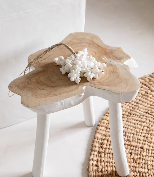 Bazar Bizar De organische bijzettafel - Natuurlijk Wit - 40x45x45 cm