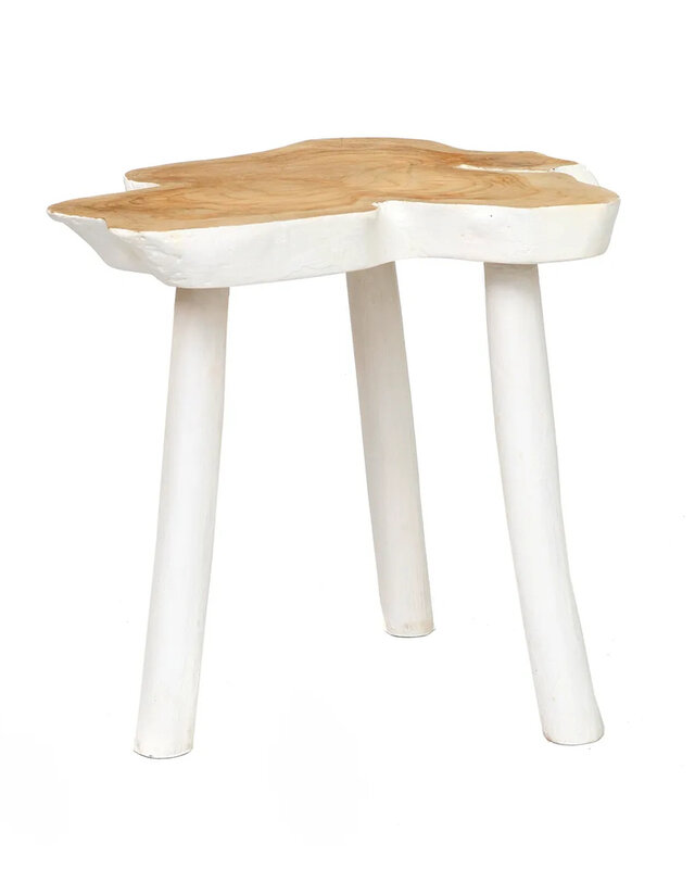 Bazar Bizar De organische bijzettafel - Natuurlijk Wit - 40x45x45 cm