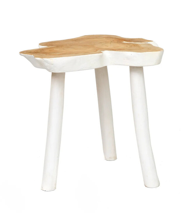Bazar Bizar De organische bijzettafel - Natuurlijk Wit - 40x45x45 cm