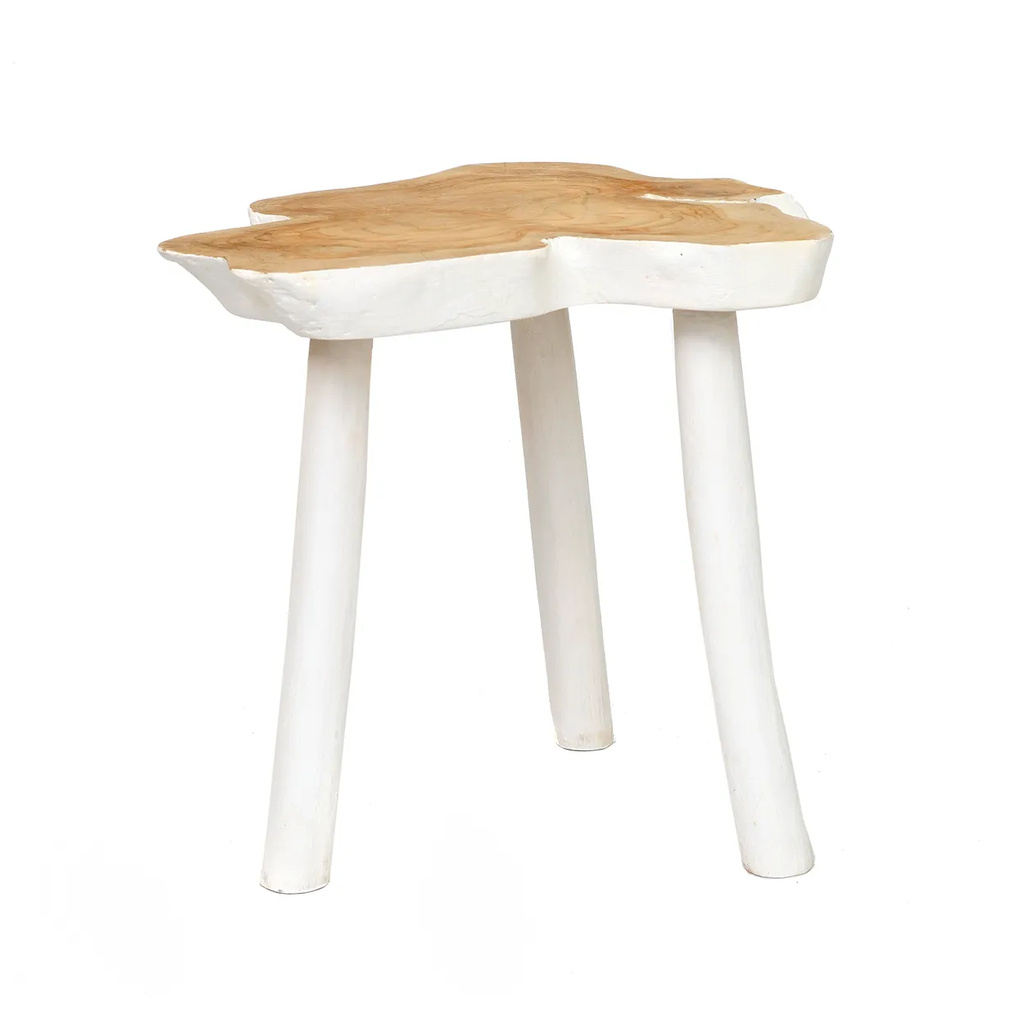 Bazar Bizar De organische bijzettafel - Natuurlijk Wit - 40x45x45 cm