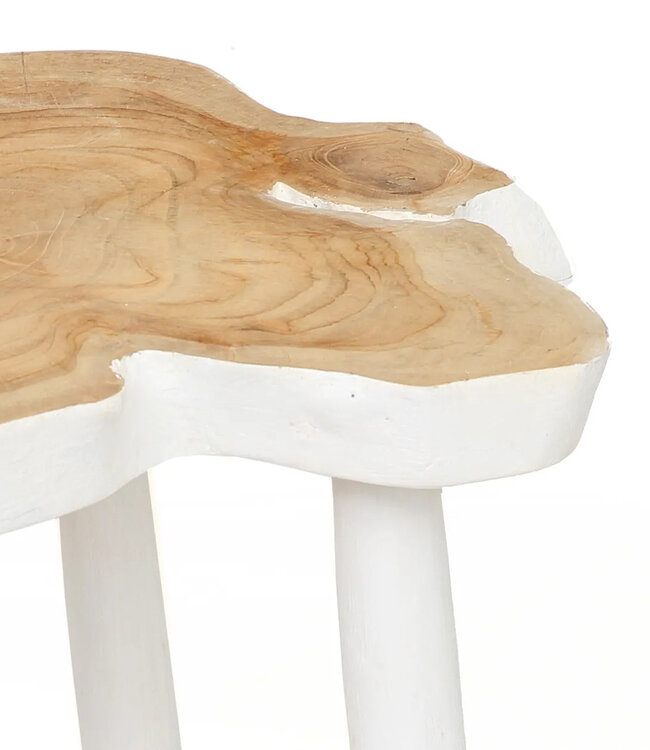 Bazar Bizar De organische bijzettafel - Natuurlijk Wit - 40x45x45 cm