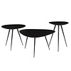 Salontafel Set Van 3 loua Brix Zwart 70x70x39 cm