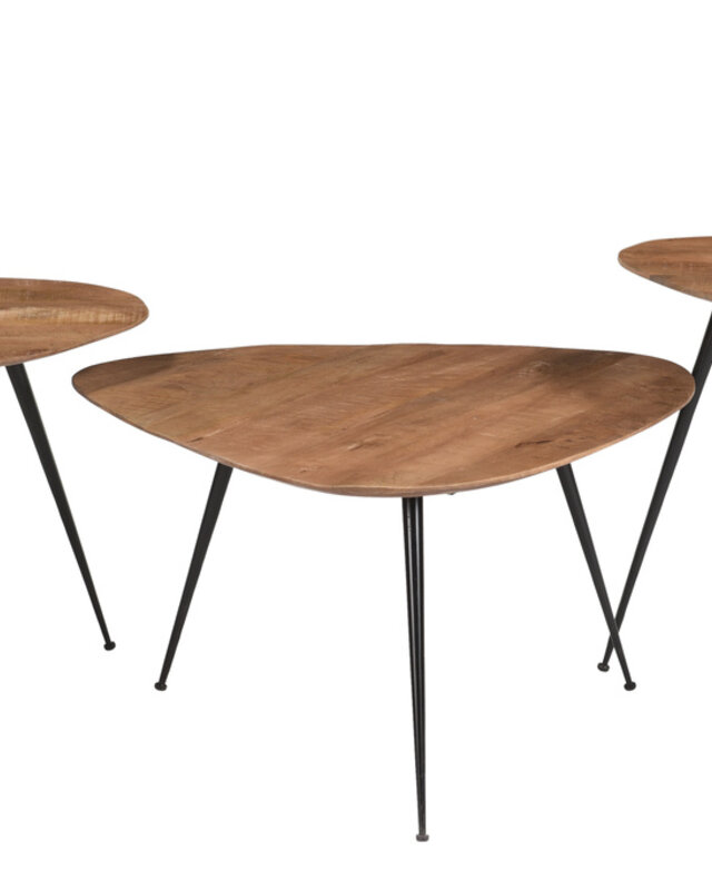 Brix Salontafel Set Van 3 Loua Brix Hardhout 70x70x39 cm