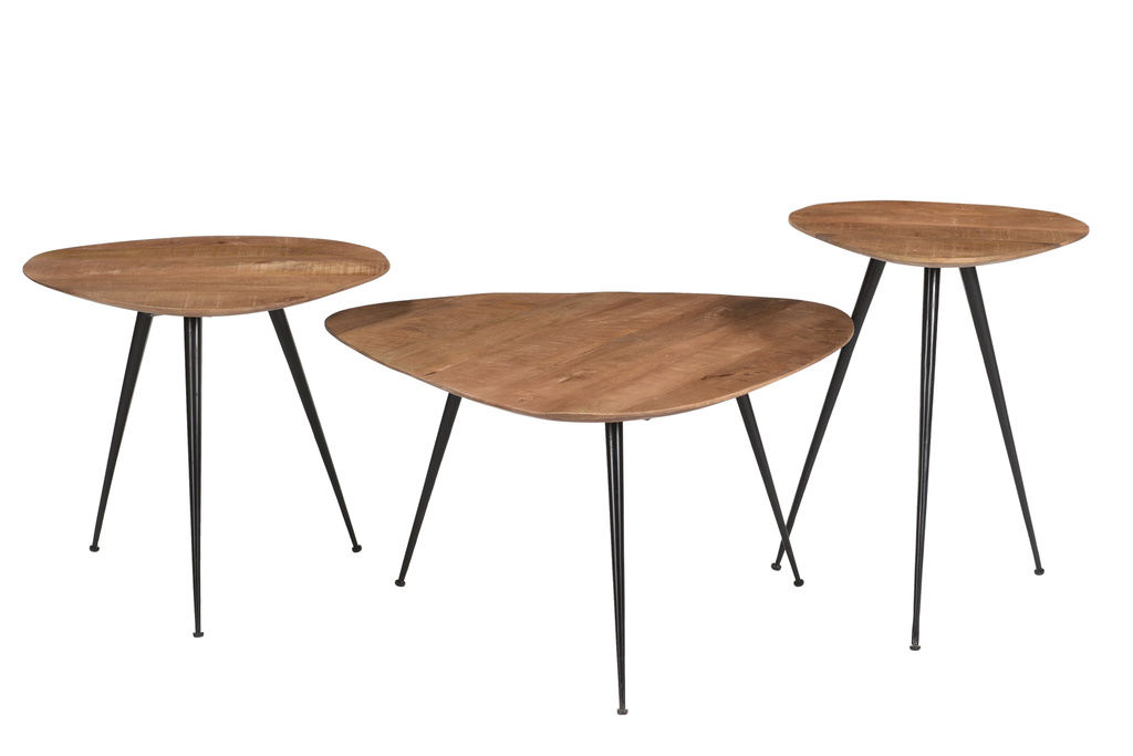 Brix Salontafel Set Van 3 Loua Brix Hardhout 70x70x39 cm