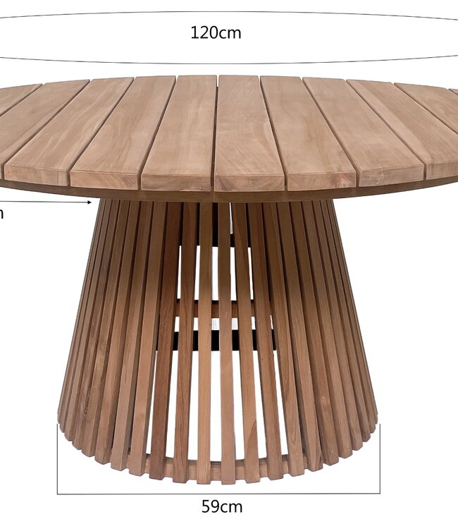 Rene Houtman Tuintafel Cindo | Rond | Teakhout | 120cm