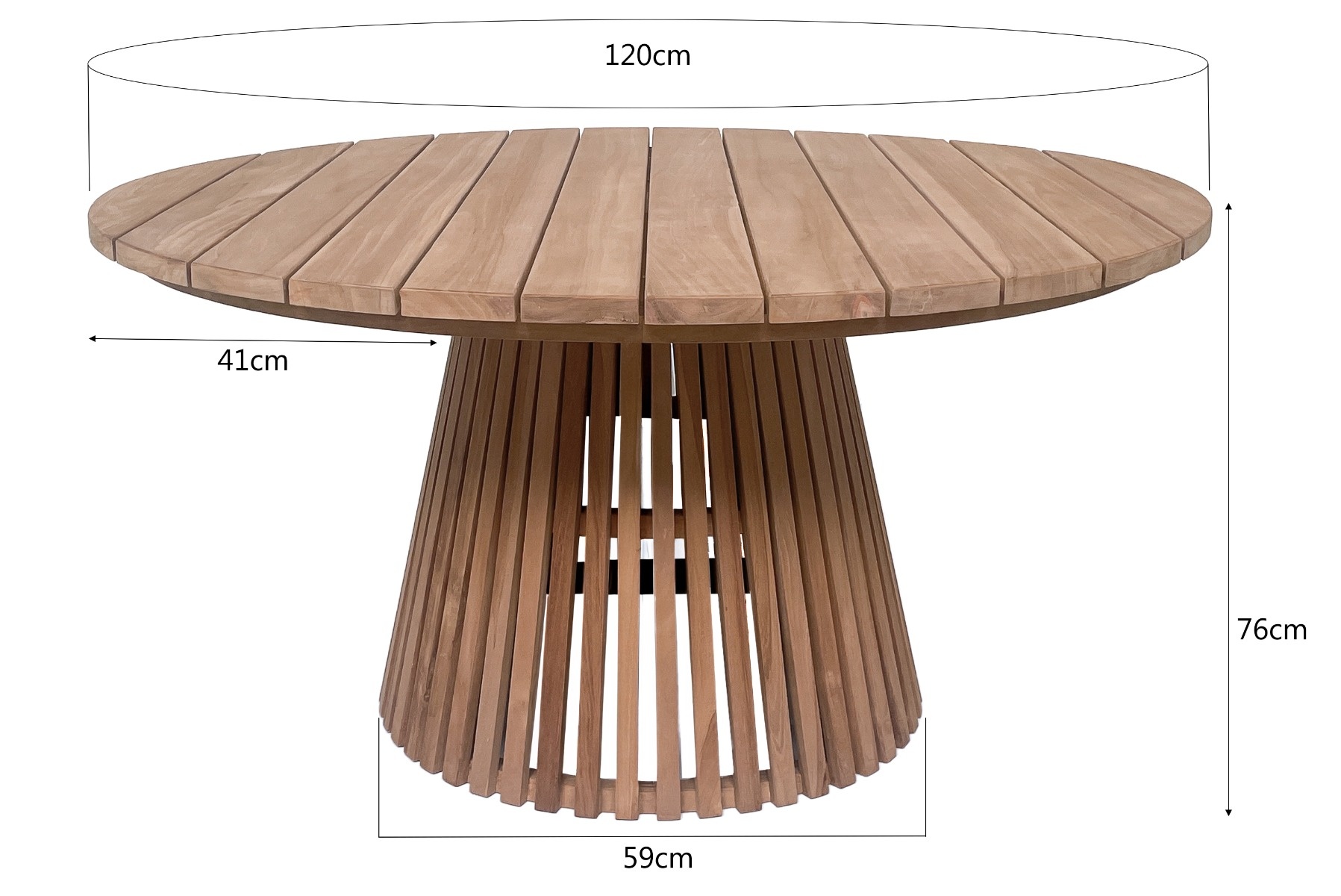Rene Houtman Tuintafel Cindo | Rond | Teakhout | 120cm