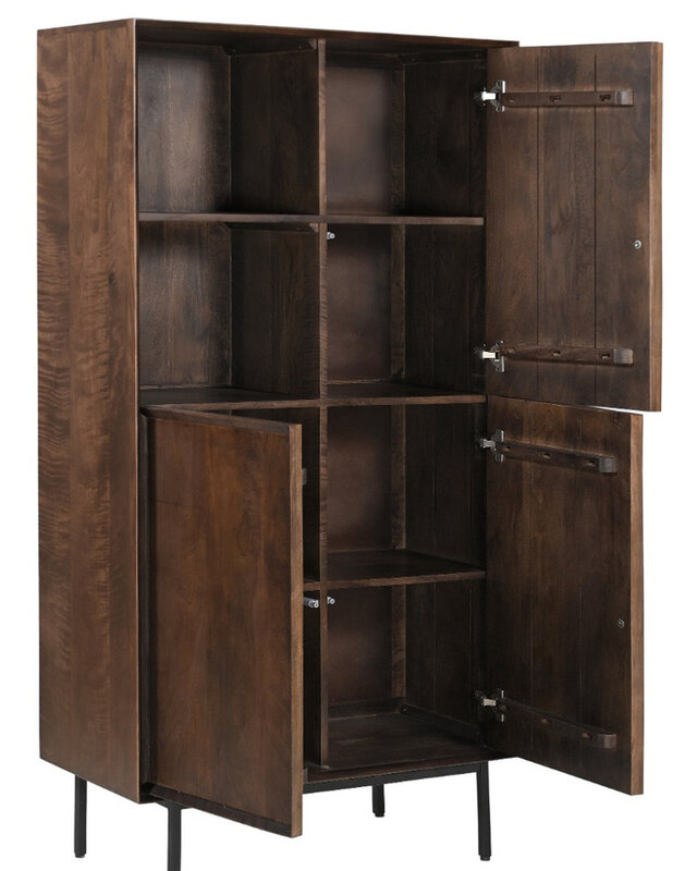 Livingfurn Kast Ravenstein Bruin Mangohout 170x90x40cm