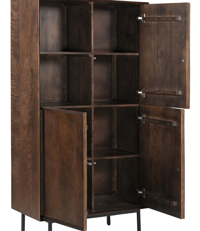 Livingfurn Kast Ravenstein Bruin Mangohout 170x90x40cm