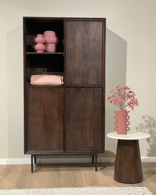 Livingfurn Kast Ravenstein Bruin Mangohout 170x90x40cm