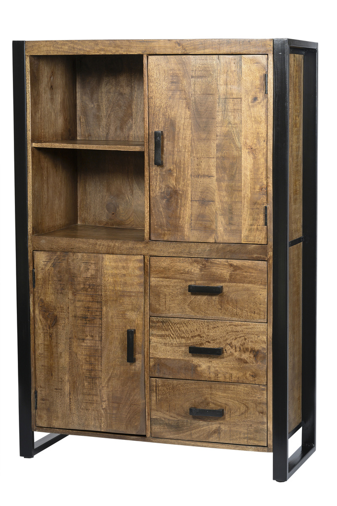 Livingfurn Kast Nairobi Mangohout Bruin 150x100x43 cm