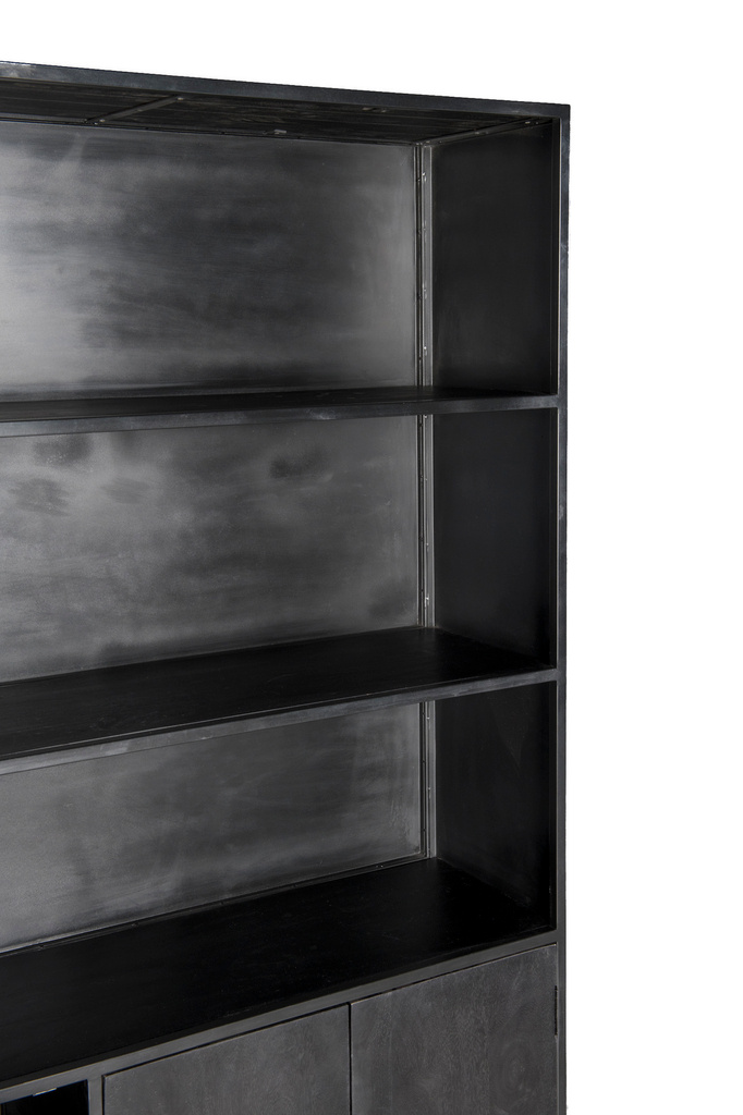 Livingfurn Kast Kala Zwart Mangohout 200x120x40 cm