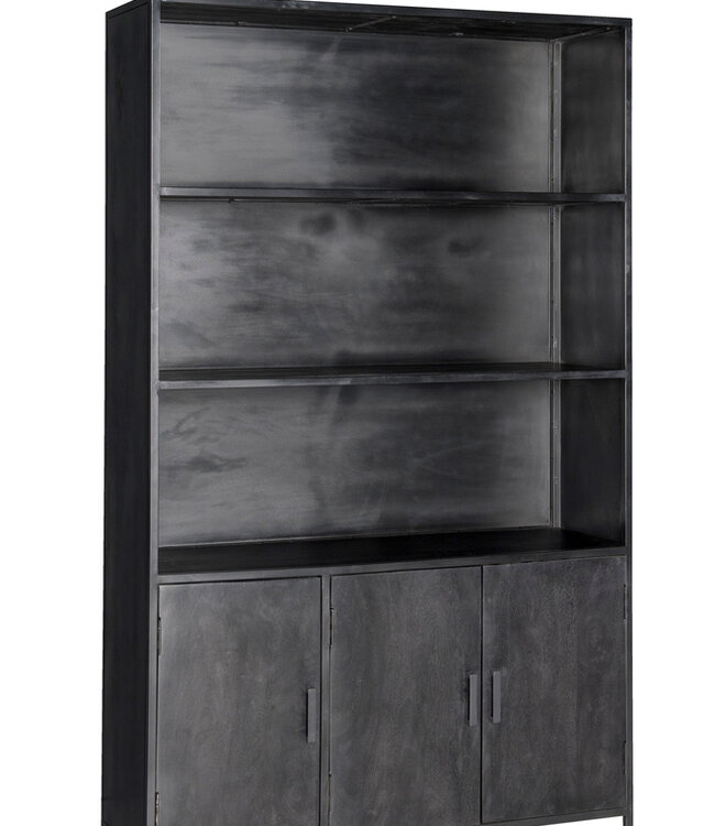 Livingfurn Kast Kala Zwart Mangohout 200x120x40 cm