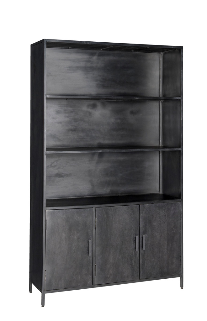 Livingfurn Kast Kala Zwart Mangohout 200x120x40 cm
