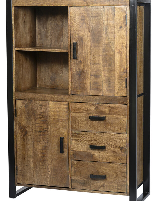 Livingfurn Kast Nairobi Mangohout Bruin 150x100x43 cm