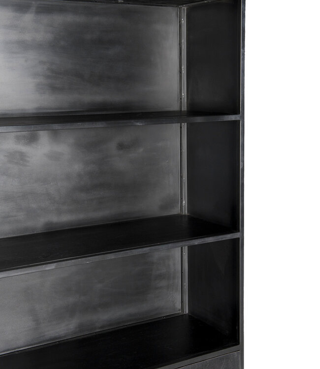 Livingfurn Kast Kala Zwart Mangohout 200x120x40 cm