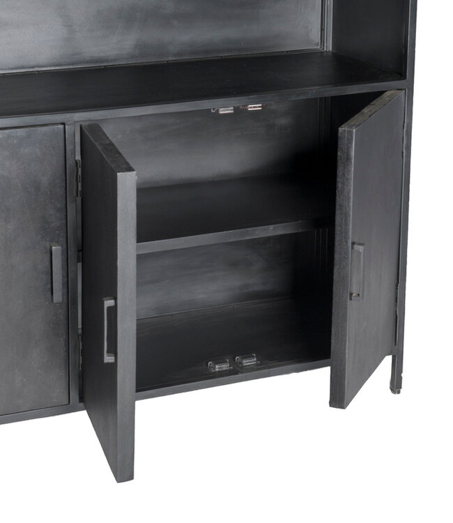 Livingfurn Kast Kala Zwart Mangohout 200x120x40 cm