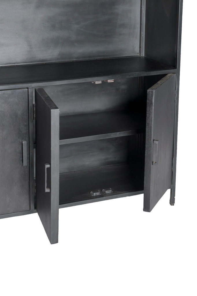 Livingfurn Kast Kala Zwart Mangohout 200x120x40 cm