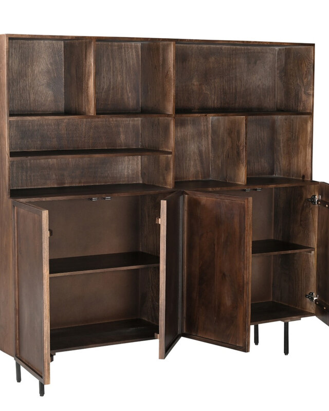 Livingfurn Kast Elan Bruin Hardhout 180x150x45 cm