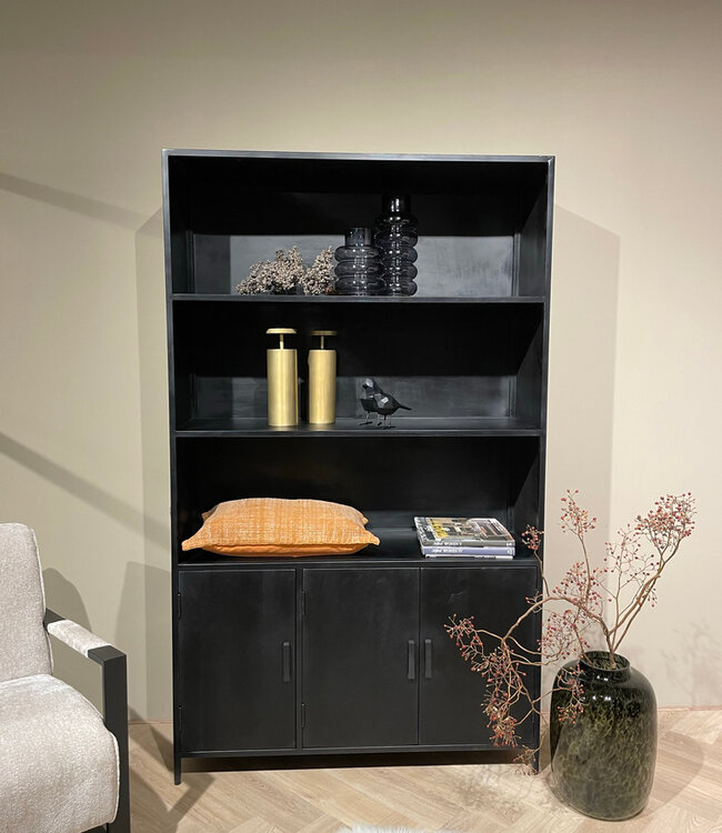 Livingfurn Kast Kala Zwart Mangohout 200x120x40 cm