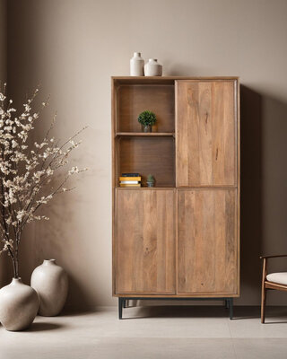Livingfurn Kast Ravenstein Naturel Mangohout 170x90x40 cm