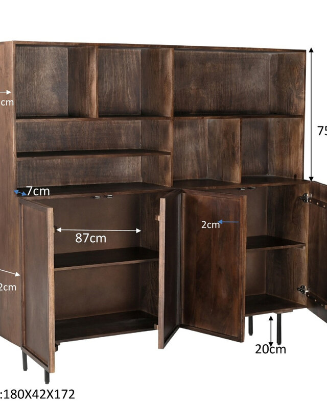 Livingfurn Kast Elan Bruin Hardhout 180x150x45 cm