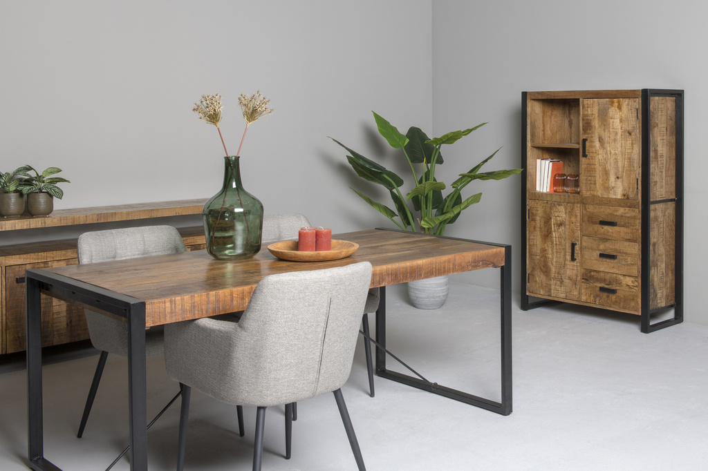 Livingfurn Kast Nairobi Mangohout Bruin 150x100x43 cm
