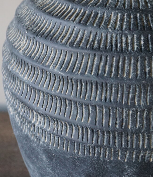 Rene Houtman Stenen Vaas Menty | Grijs | H29 x D28 cm