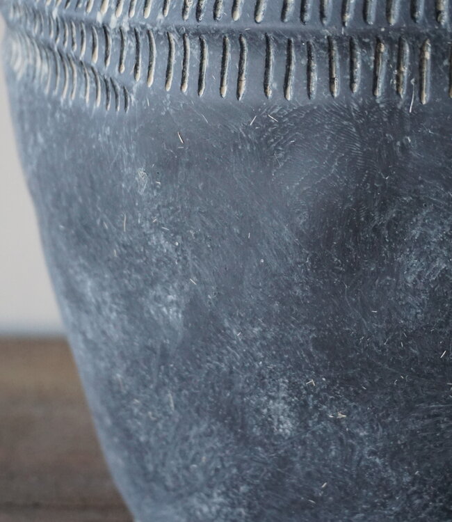 Rene Houtman Stenen Vaas Menty | Grijs | H29 x D28 cm