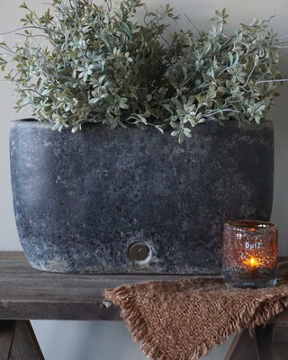 Brynxz Plantenbak Basalt | Ovaal | H28 x B46 x D12 cm