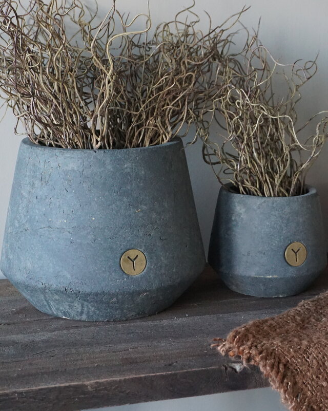 Brynxz Plantenbakken | Set Van 2 | Majestic Vintage | H20 x D16-26 cm