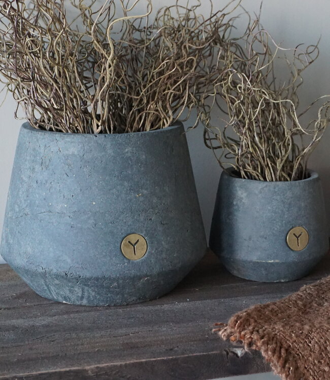 Brynxz Plantenbakken | Set Van 2 | Majestic Vintage | H20 x D16-26 cm