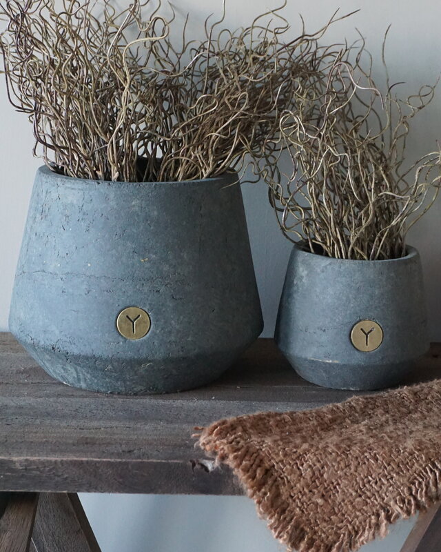 Brynxz Plantenbakken | Set Van 2 | Majestic Vintage | H20 x D16-26 cm