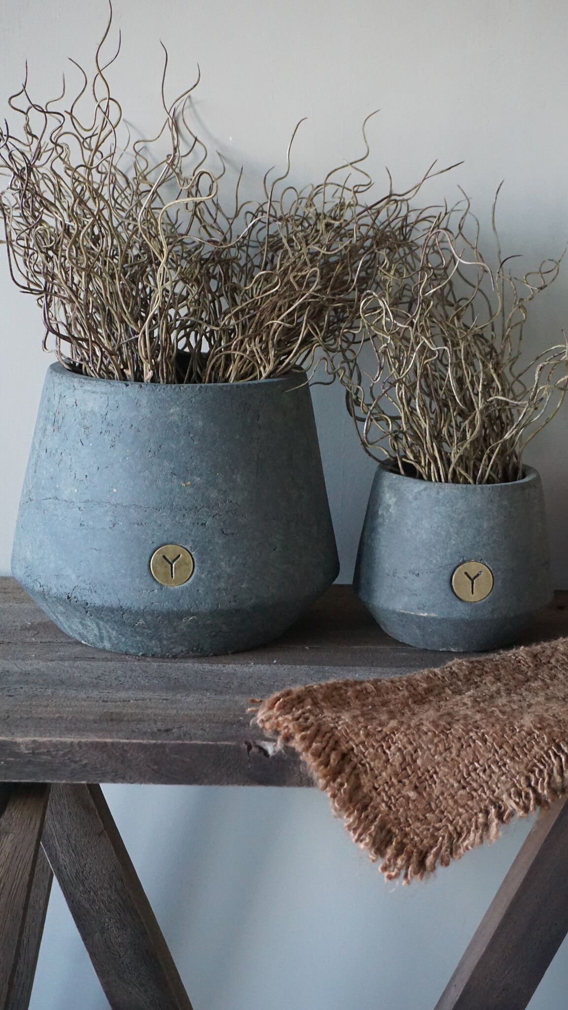Brynxz Plantenbakken | Set Van 2 | Majestic Vintage | H20 x D16-26 cm