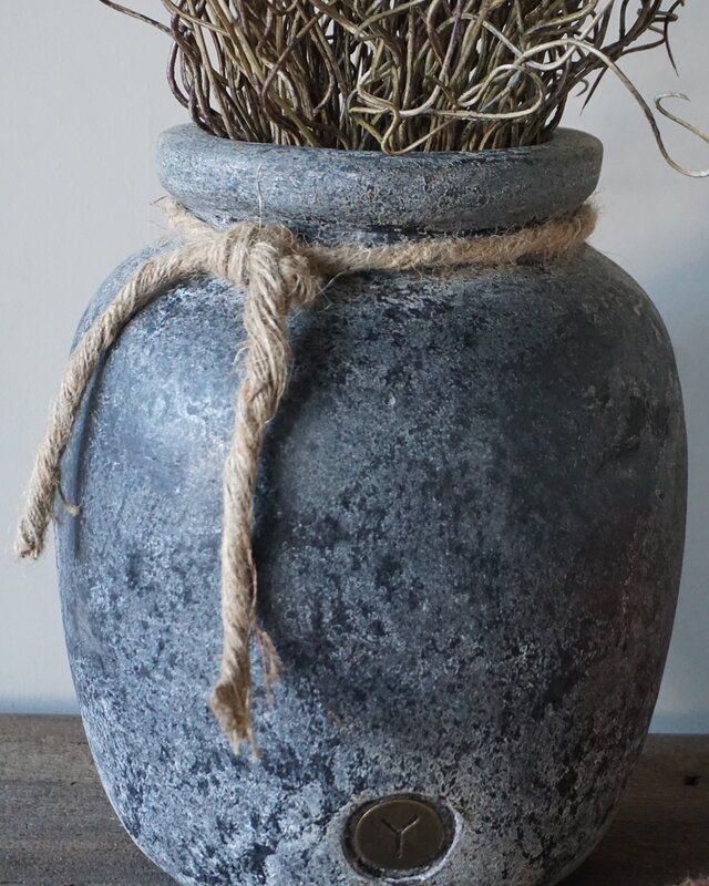 Brynxz Plantenbak Basalt | Met Touw | H27 x D22 cm