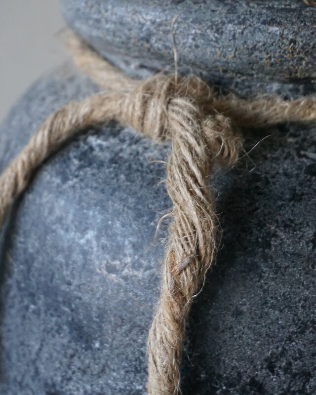 Brynxz Plantenbak Basalt | Met Touw | H27 x D22 cm