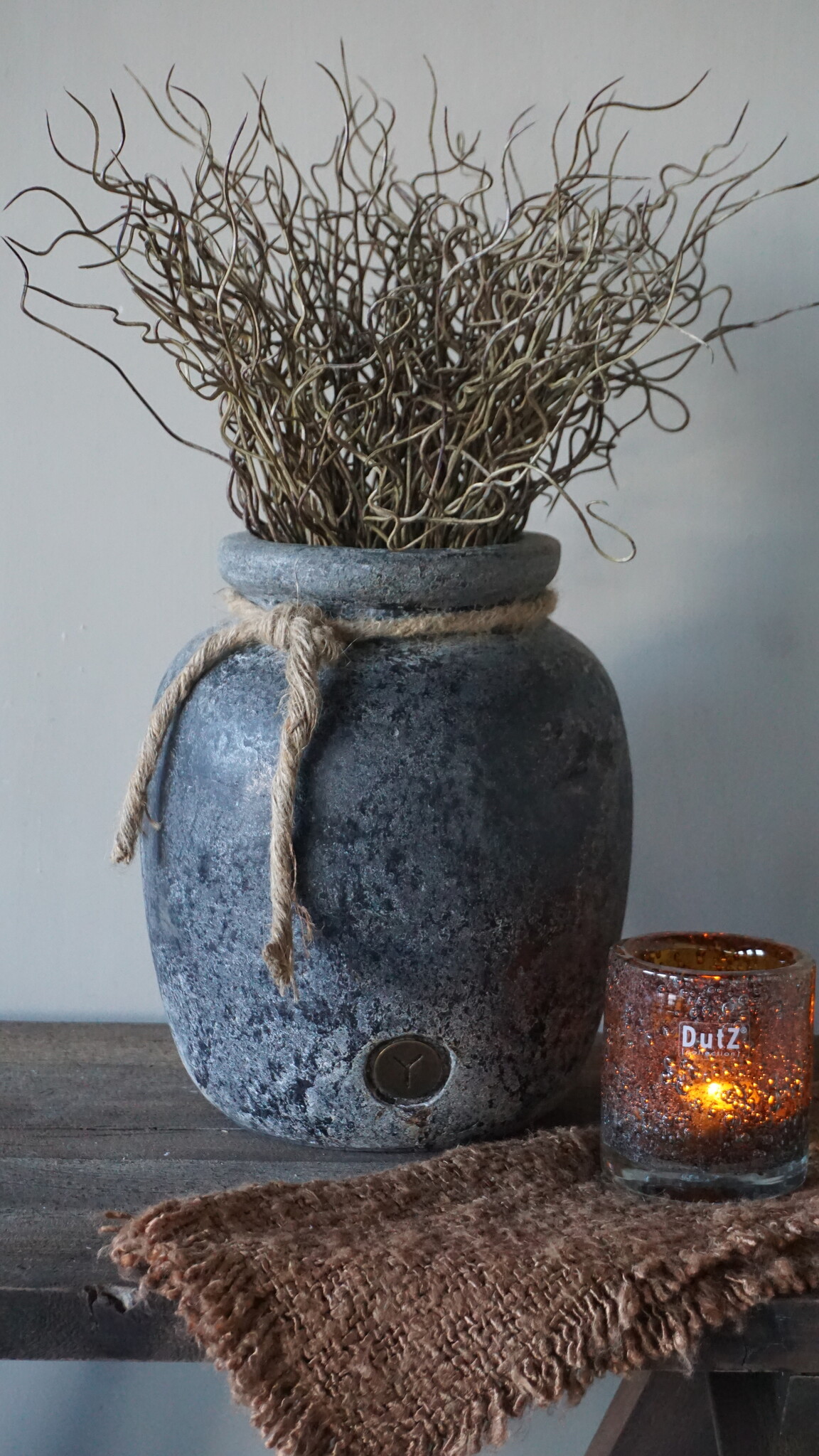 Brynxz Plantenbak Basalt | Met Touw | H27 x D22 cm
