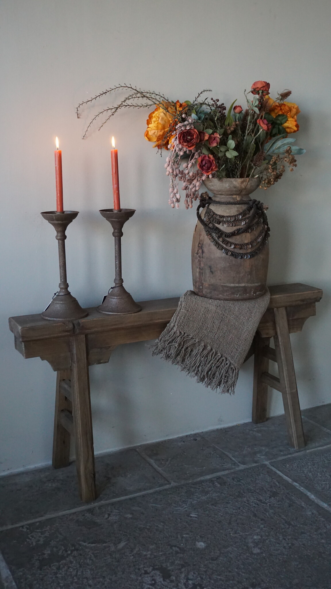 Rene Houtman Chinees Bankje | Oud Hout | H56 x B109 x D16 cm