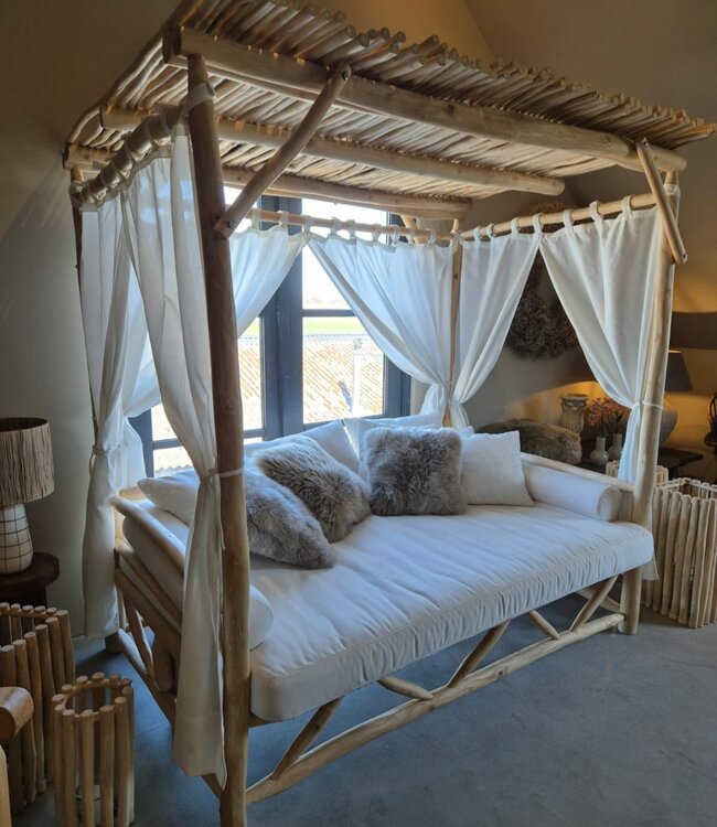 Rene Houtman Zonnebed Daybed Lounge-bed Rotan Inclusief Kussens 200x210x125 Cm