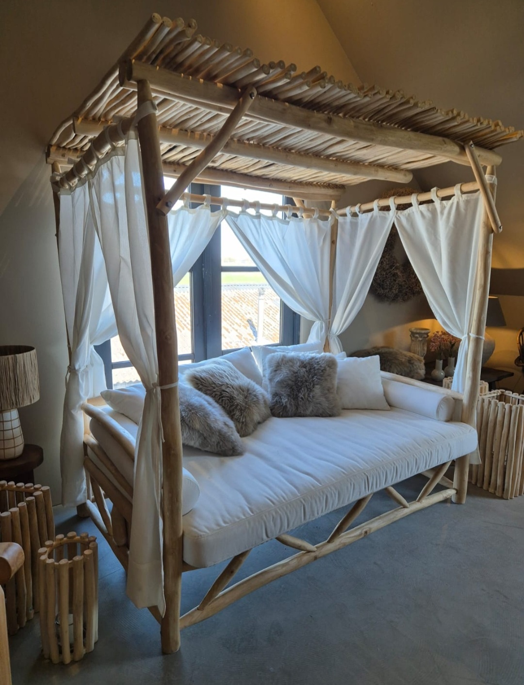 Rene Houtman Zonnebed Daybed Lounge-bed Rotan Inclusief Kussens 200x210x125 Cm