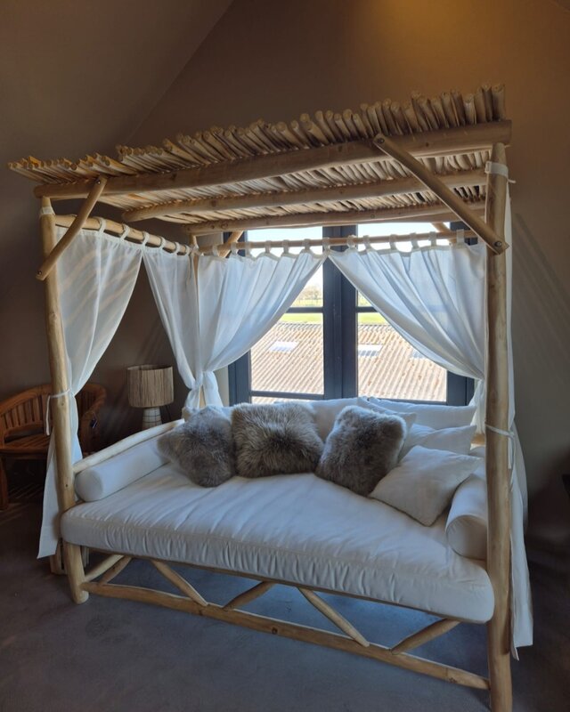 Rene Houtman Zonnebed Daybed Lounge-bed Rotan Inclusief Kussens 200x210x125 Cm
