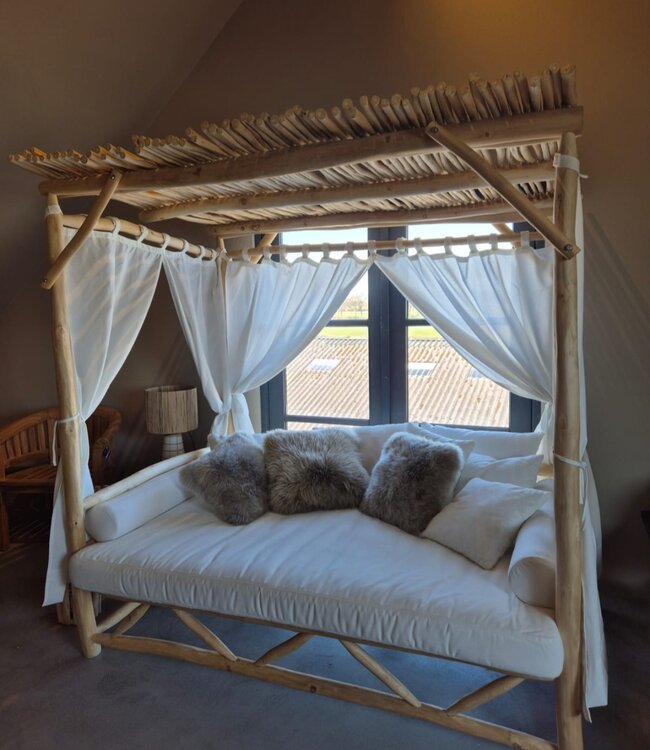 Rene Houtman Zonnebed Daybed Lounge-bed Rotan Inclusief Kussens 200x210x125 Cm