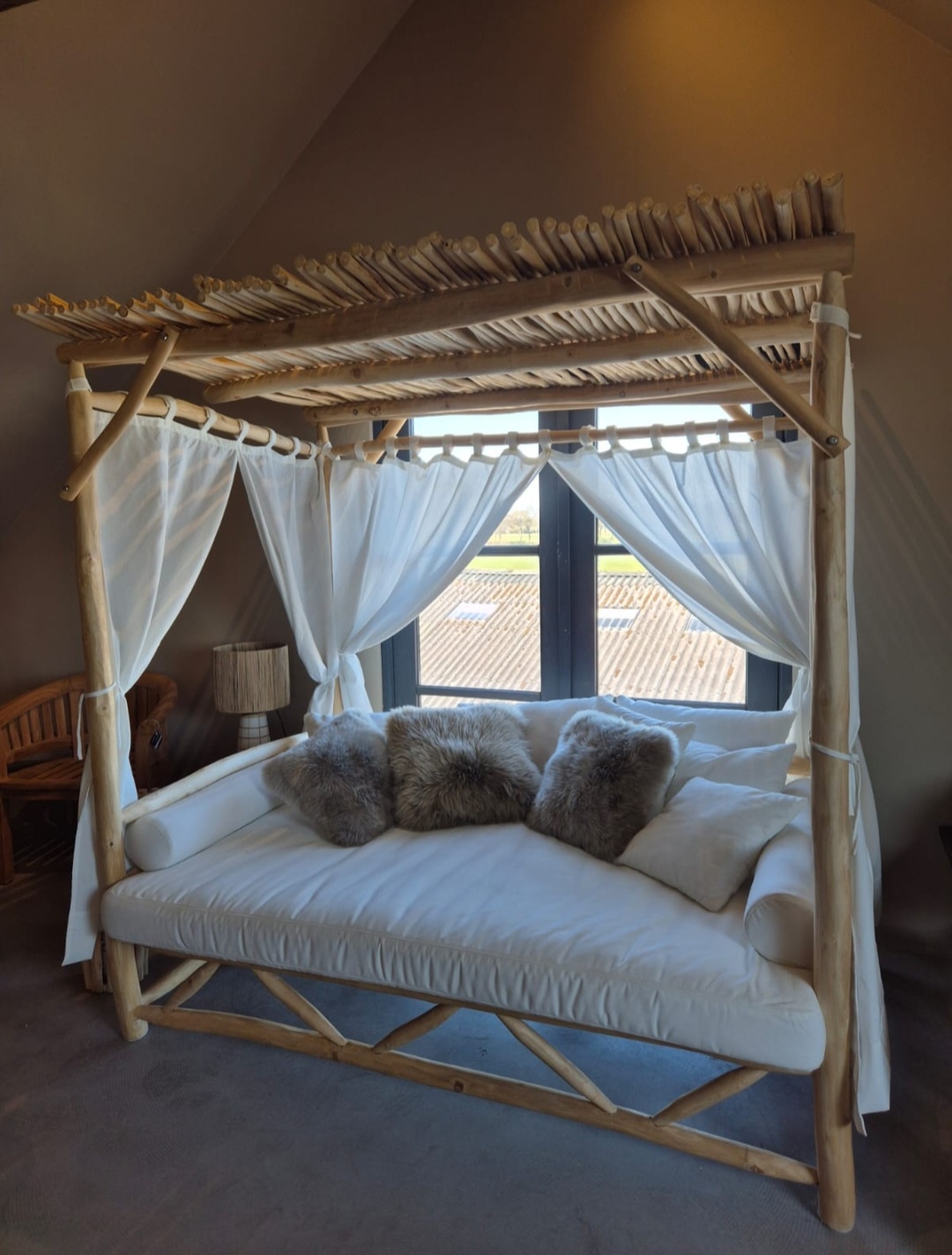 Rene Houtman Zonnebed Daybed Lounge-bed Rotan Inclusief Kussens 200x210x125 Cm