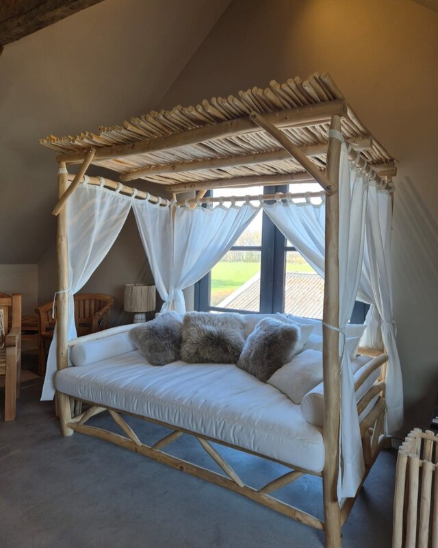 Rene Houtman Zonnebed Daybed Lounge-bed Rotan Inclusief Kussens 200x210x125 Cm