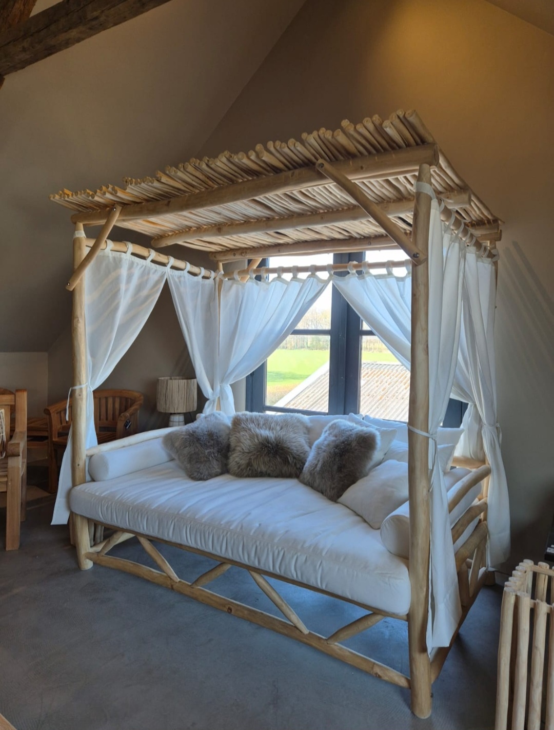 Rene Houtman Zonnebed Daybed Lounge-bed Rotan Inclusief Kussens 200x210x125 Cm