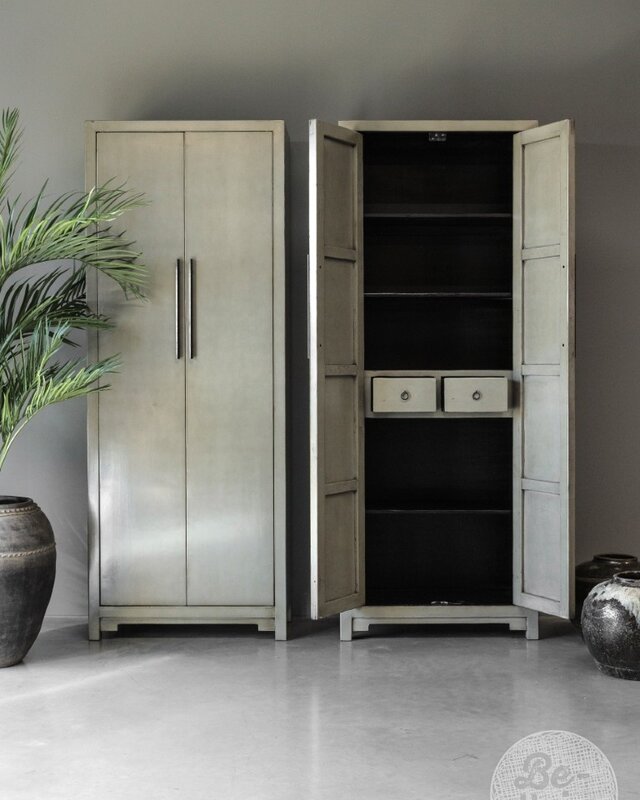 Be-Uniq 2-Deurs Kast Fancy | Olive | H225xB85xD43 cm